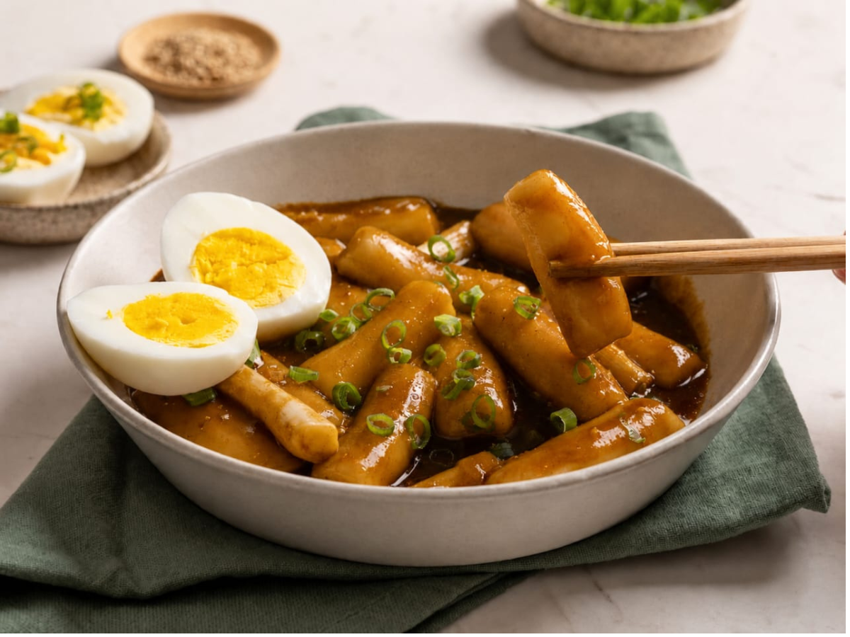Tokbokki com shoyo (sem pimenta)